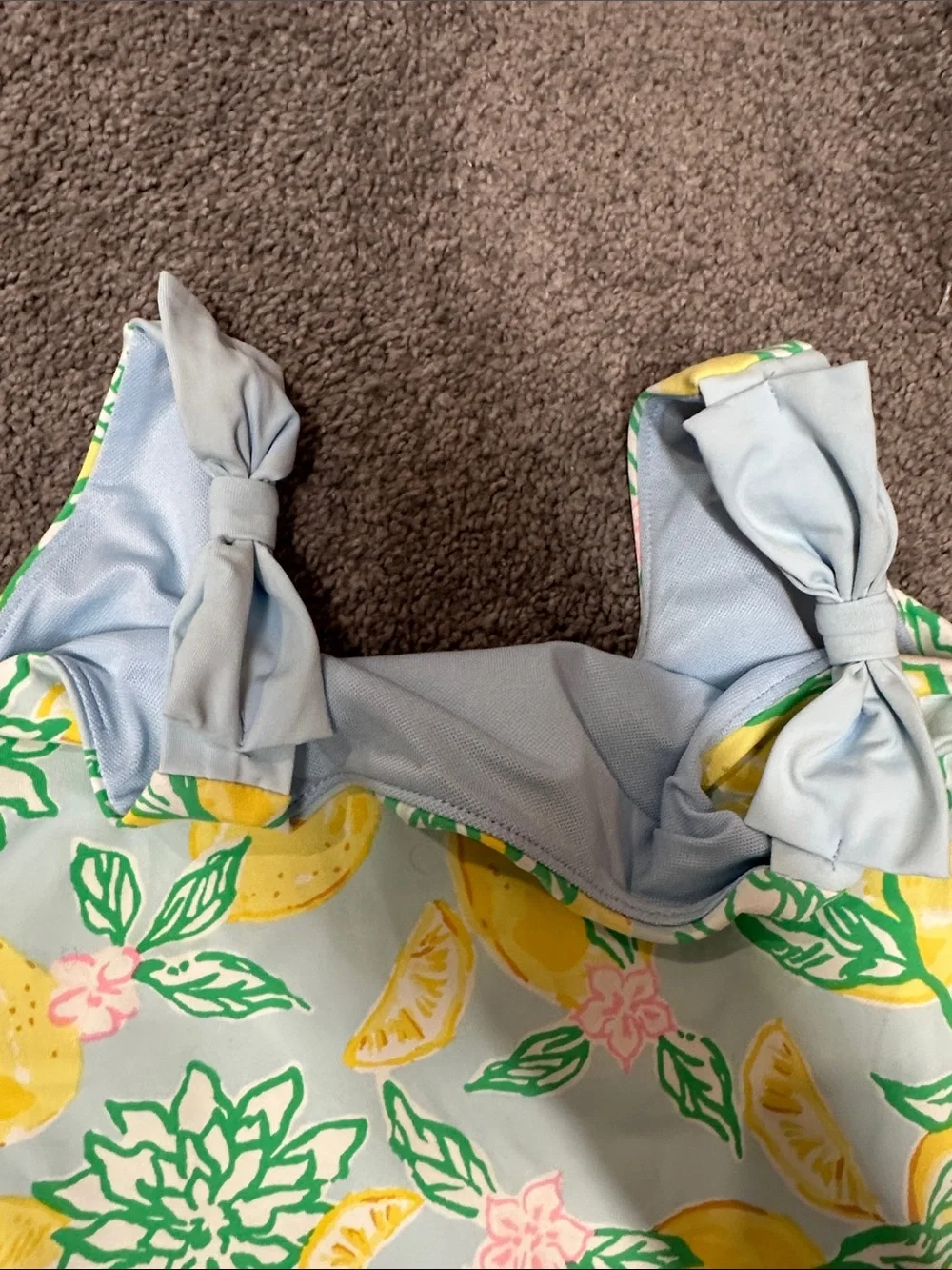 Lilly Pulitzer Pale Blue Lemon-Print One-Piece
